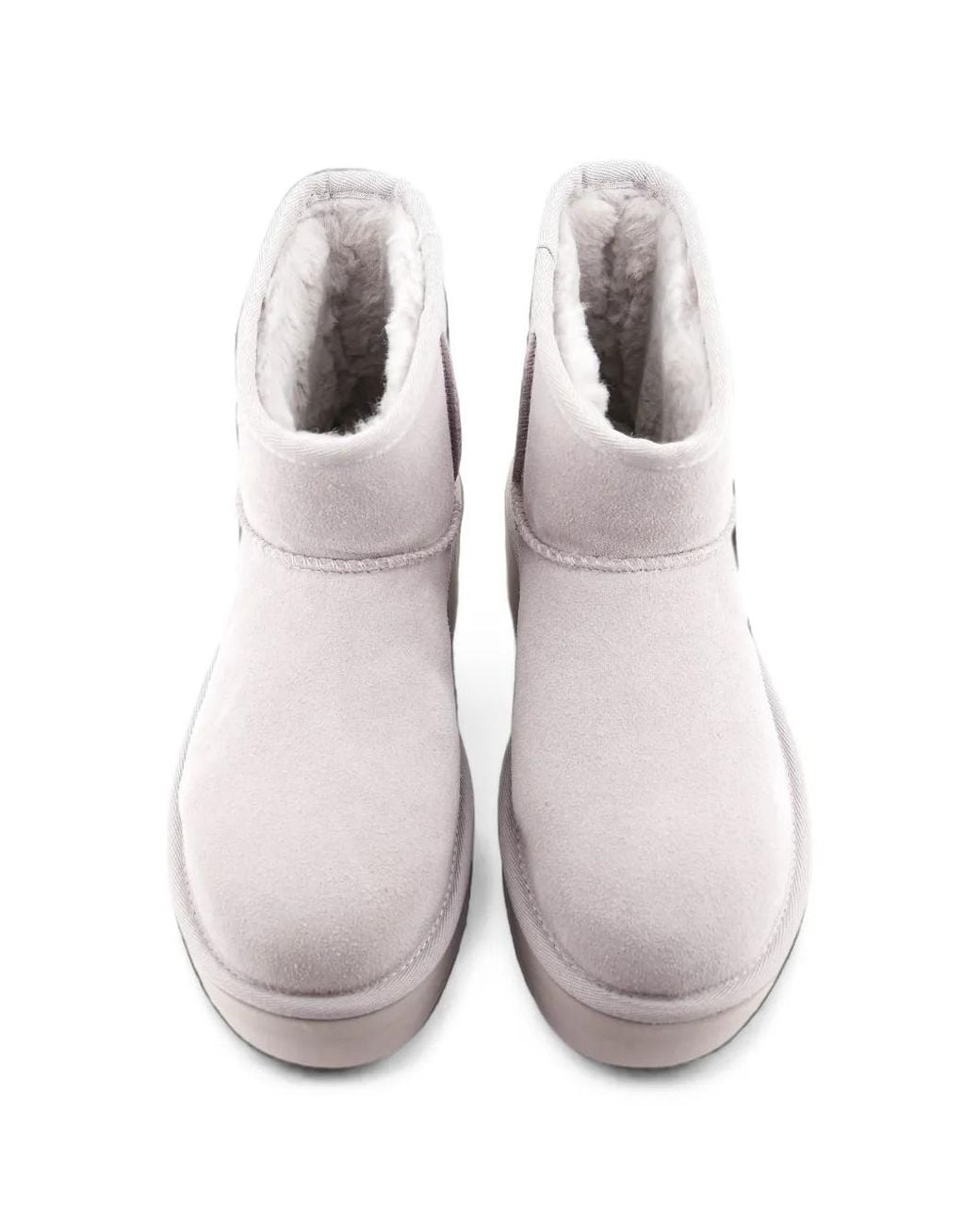 Ugg Gray Classic Mini Platform Calf Suede Boots