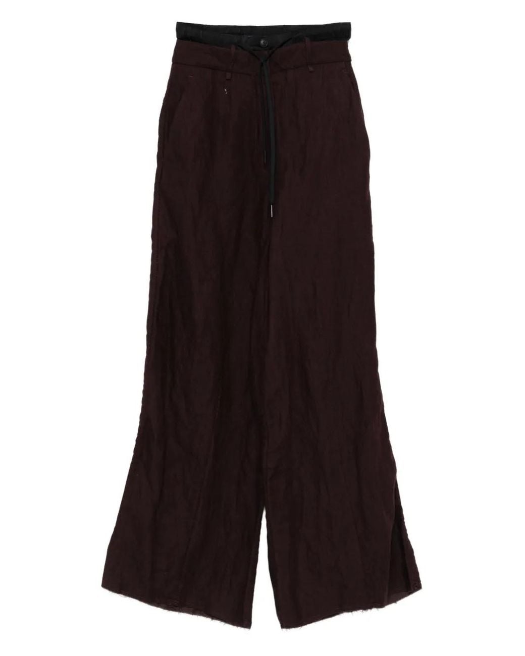 Masnada Black Layered Drawstring Trousers