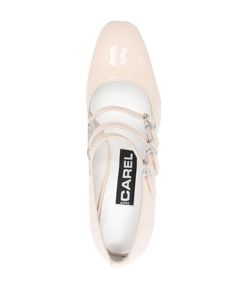 CAREL PARIS White Keel 85Mm Patent-Leather Pumps