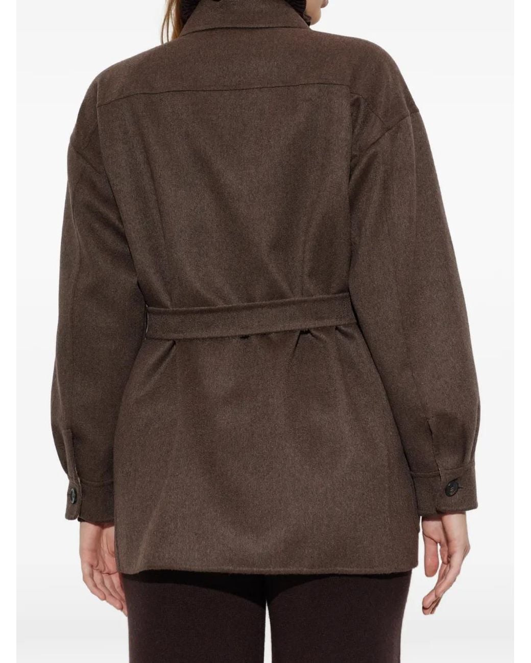 Max Mara Brown Single-Breasted Cashmere Foule Jacket