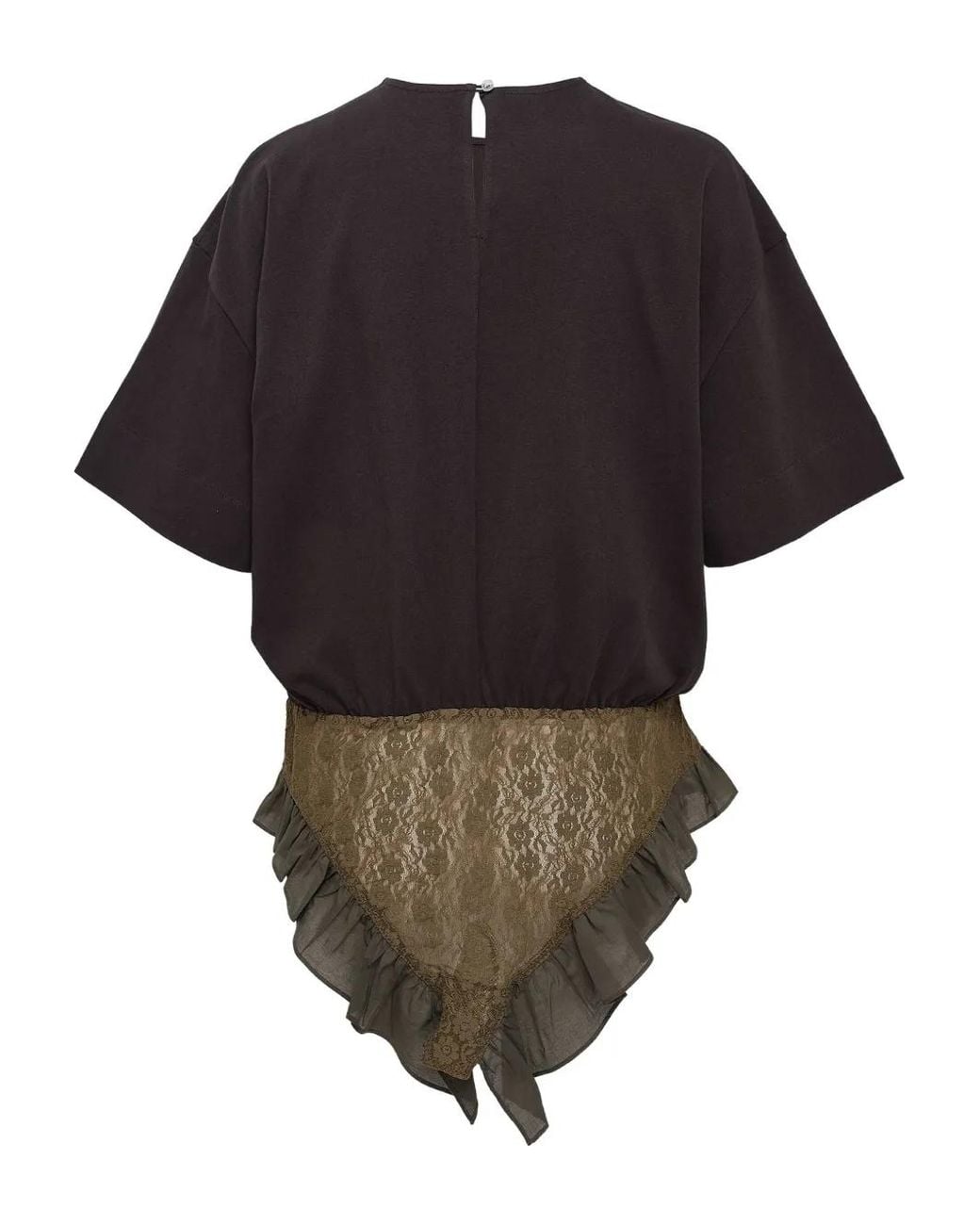 Pushbutton Black Panty Ruffled Top