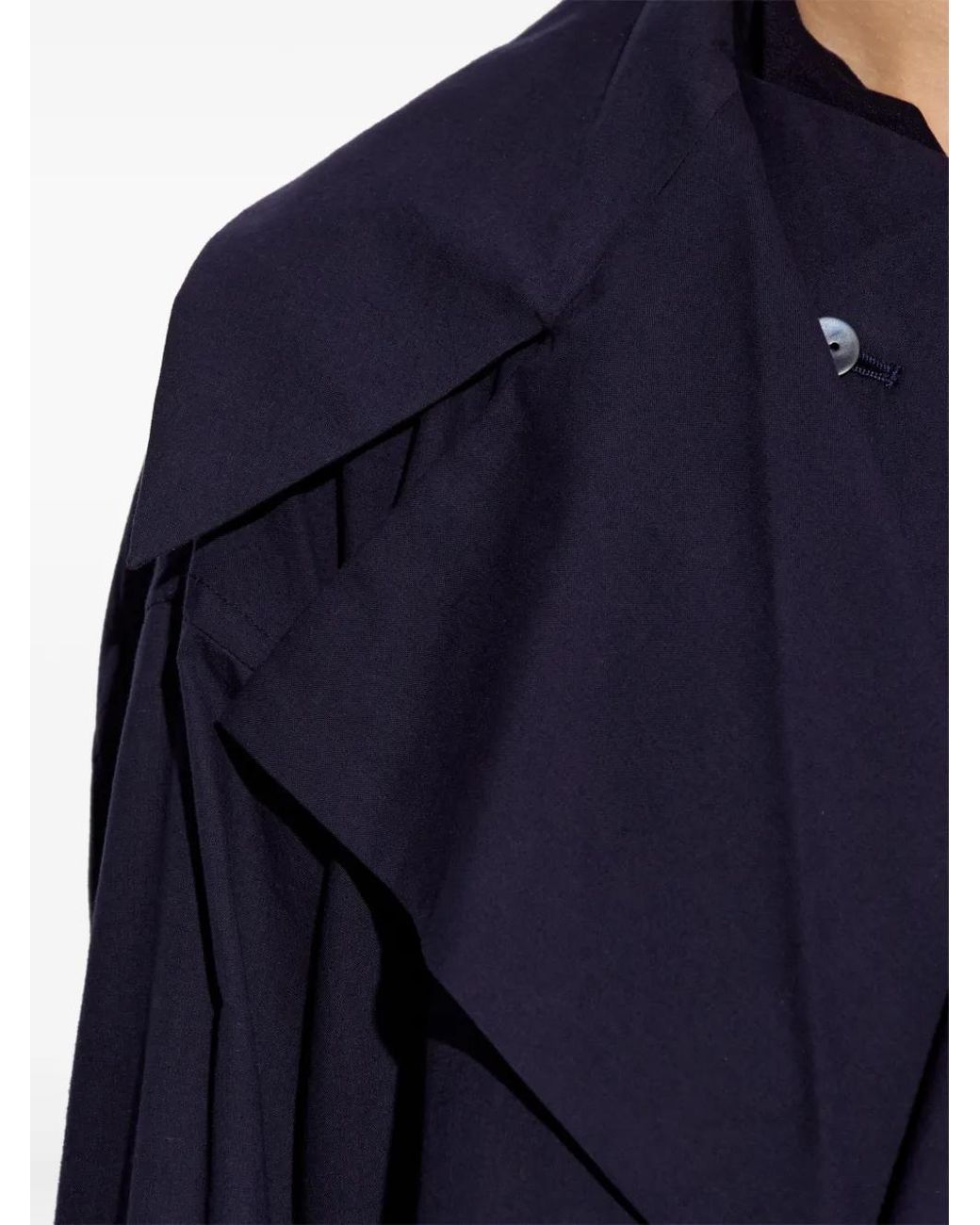 Issey Miyake Blue Cotton Trench Coat