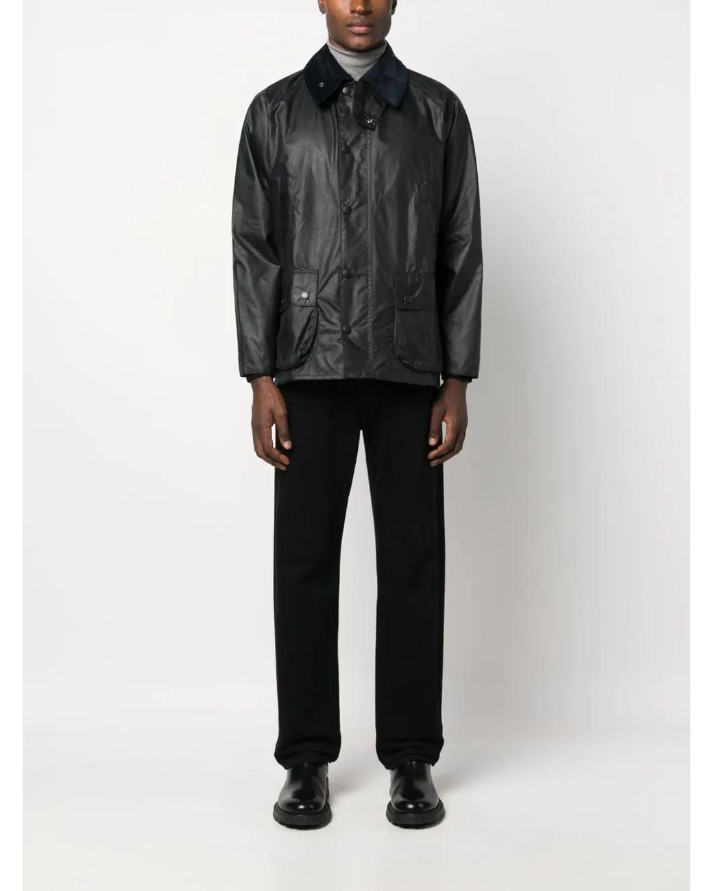 Barbour Black Waxed Cotton Bedale Jacket for men