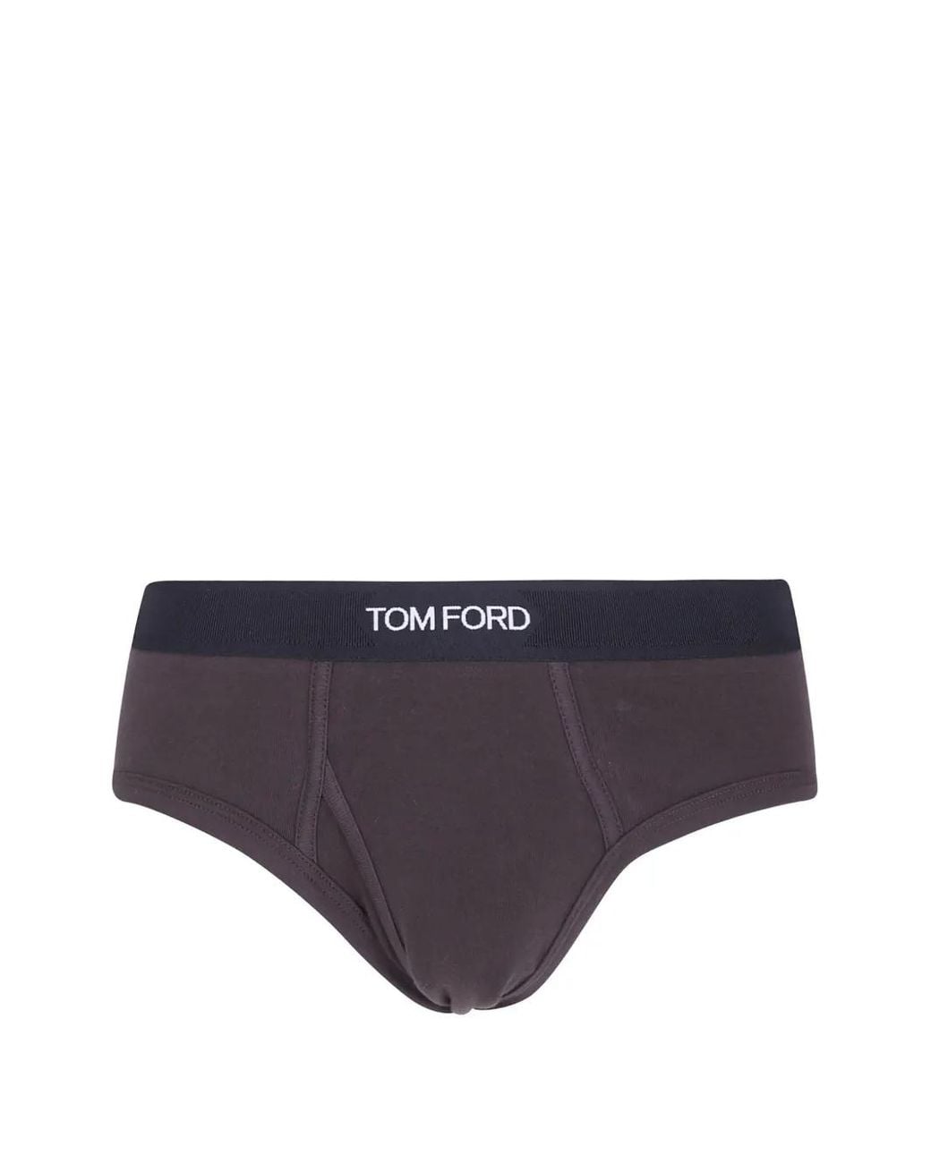 Tom Ford Brown Logo-Waistband Cotton Briefs for men