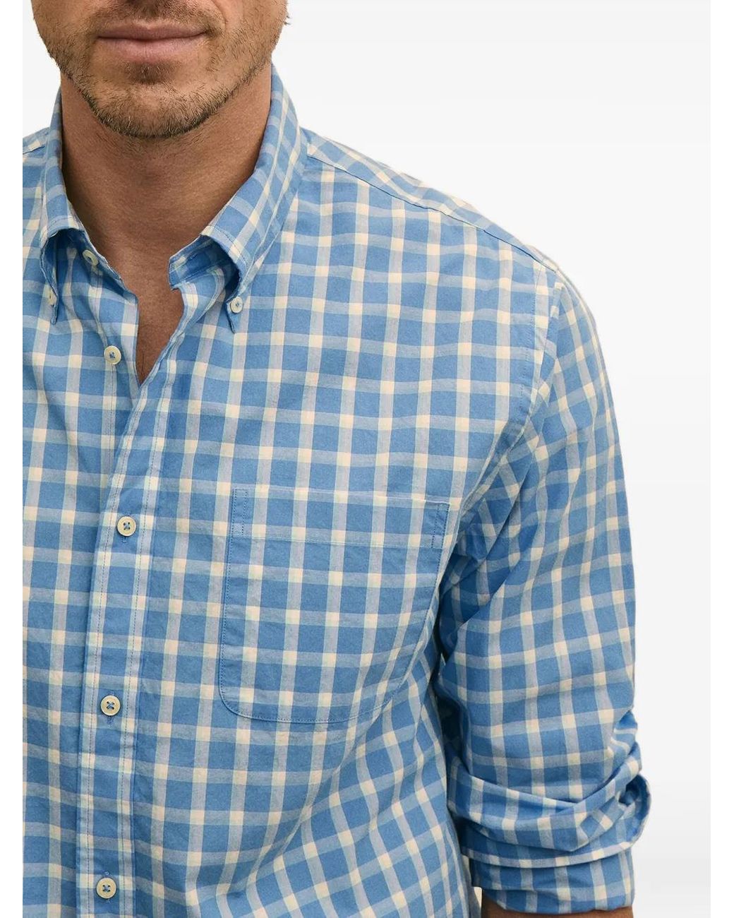 Brooks Brothers Blue Chemise À Carreaux for men