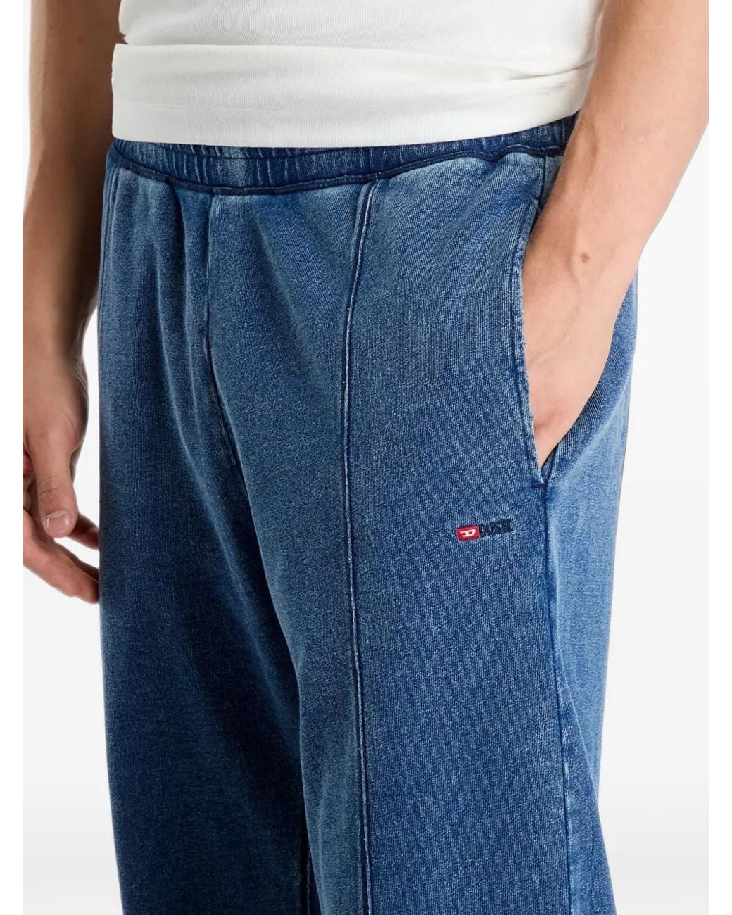 DIESEL Blue P-Crox Faded Track Pants for men
