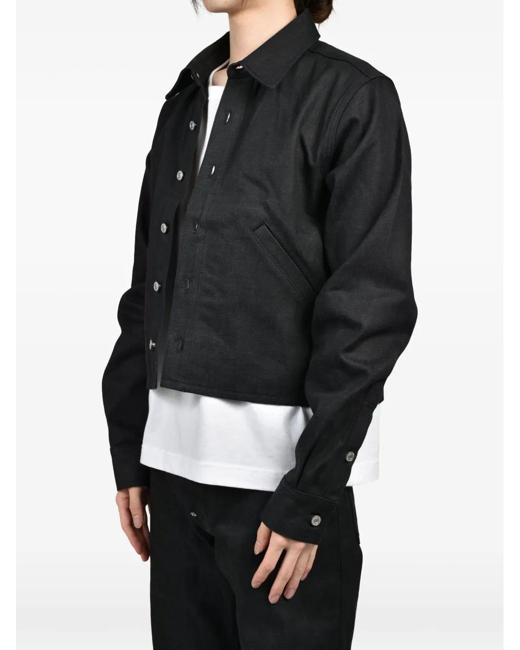Rivet & Hide Black Cropped Trucker Jacket for men