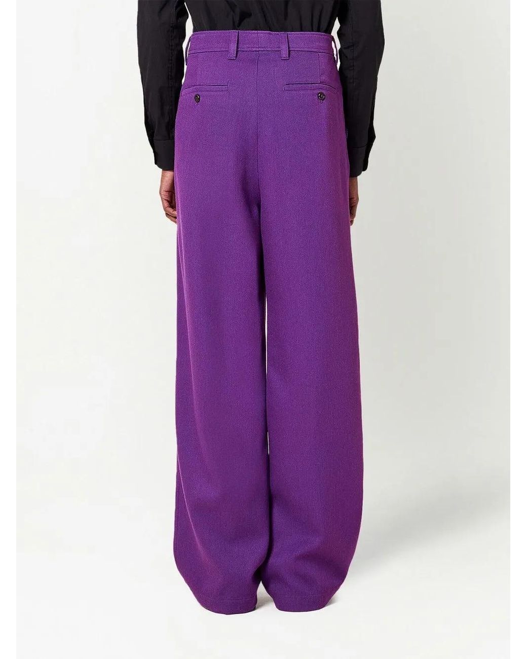 AMI Purple Wide-Leg Tailored Trousers