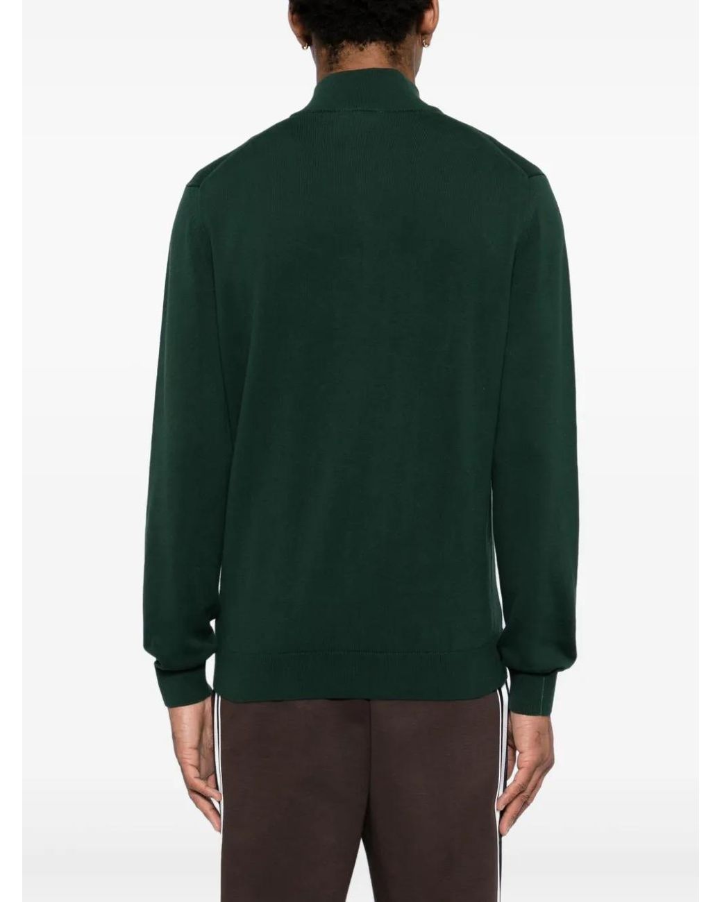 Lacoste Green Logo-Embroidered Sweatshirt for men