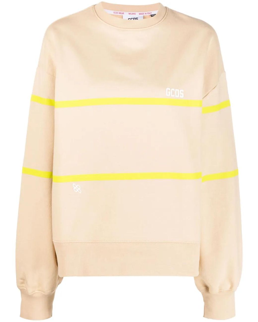 Gcds Yellow Logo-Print Cotton Sweatshirt