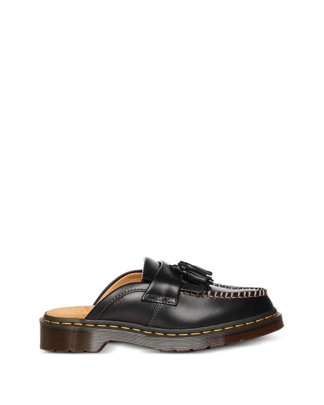 Dr. Martens Black Adrian Tassel-Detail Flat Mules