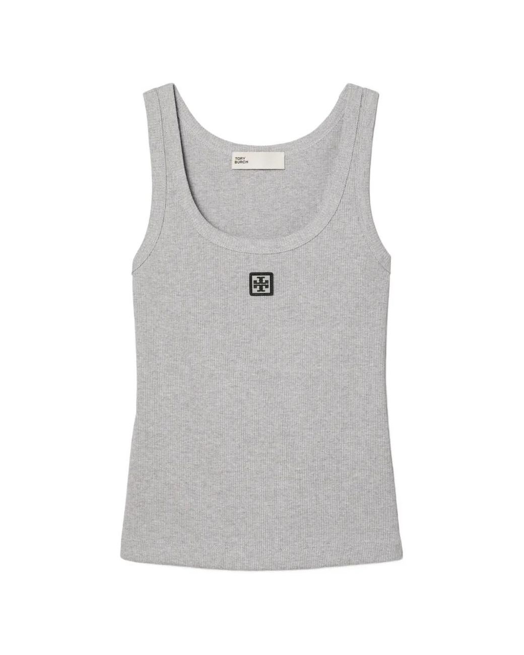 Tory Burch Gray Cotton Scoop Tank