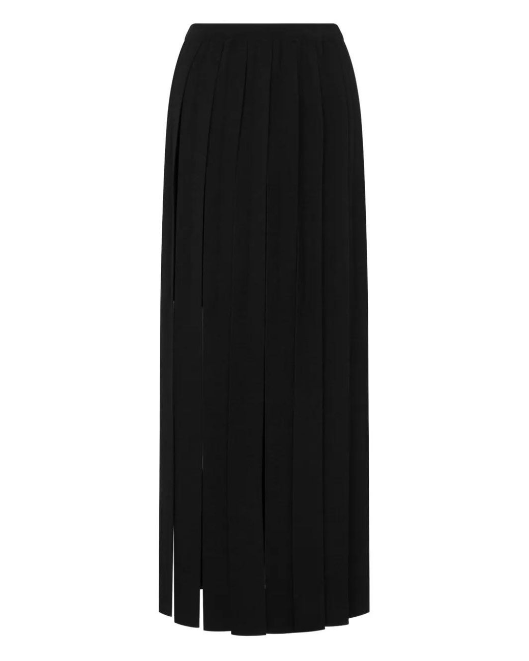 Moschino Black Pleated Maxi Skirt
