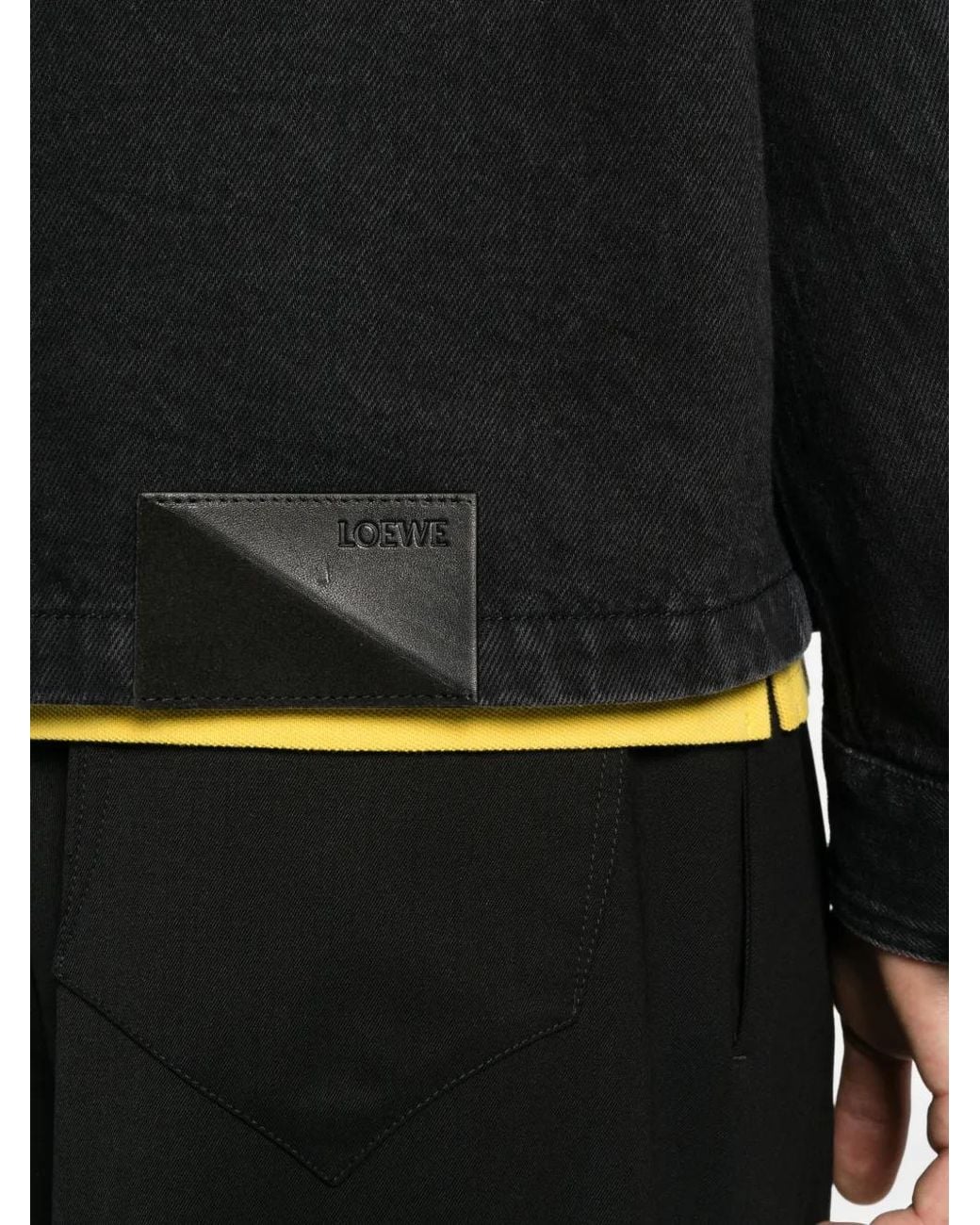Loewe Black Logo-Patch Denim Jacket for men