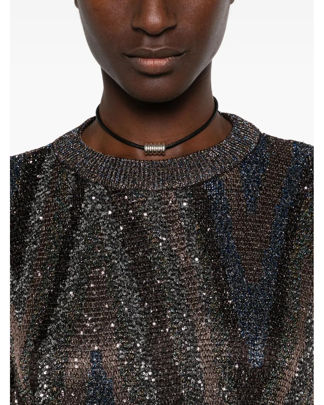 Missoni Gray Sequin-Embellished Sweater