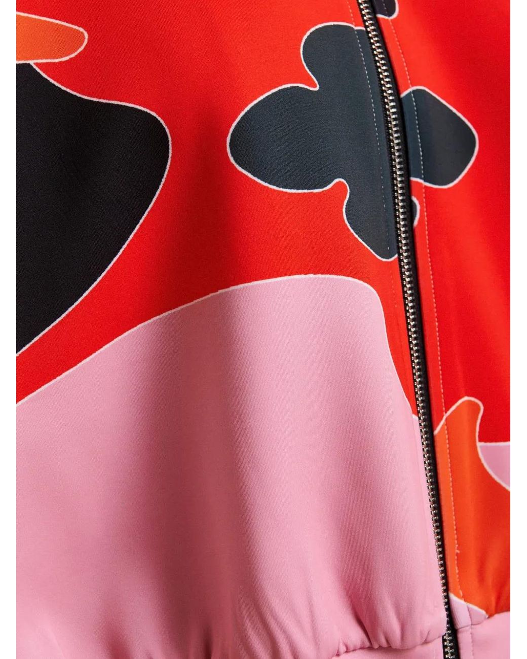 Essentiel Antwerp Red Kiva Floral-Print Bomber Jacket