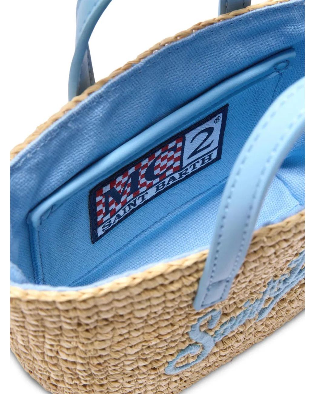 Mc2 Saint Barth Blue Mini-Tasche Mit Logo-Patch