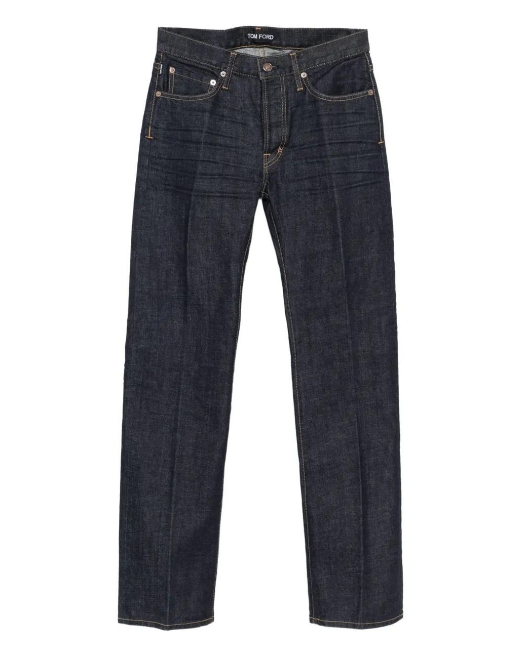 Tom Ford Blue Selvedge Bootcut Cotton Jeans for men