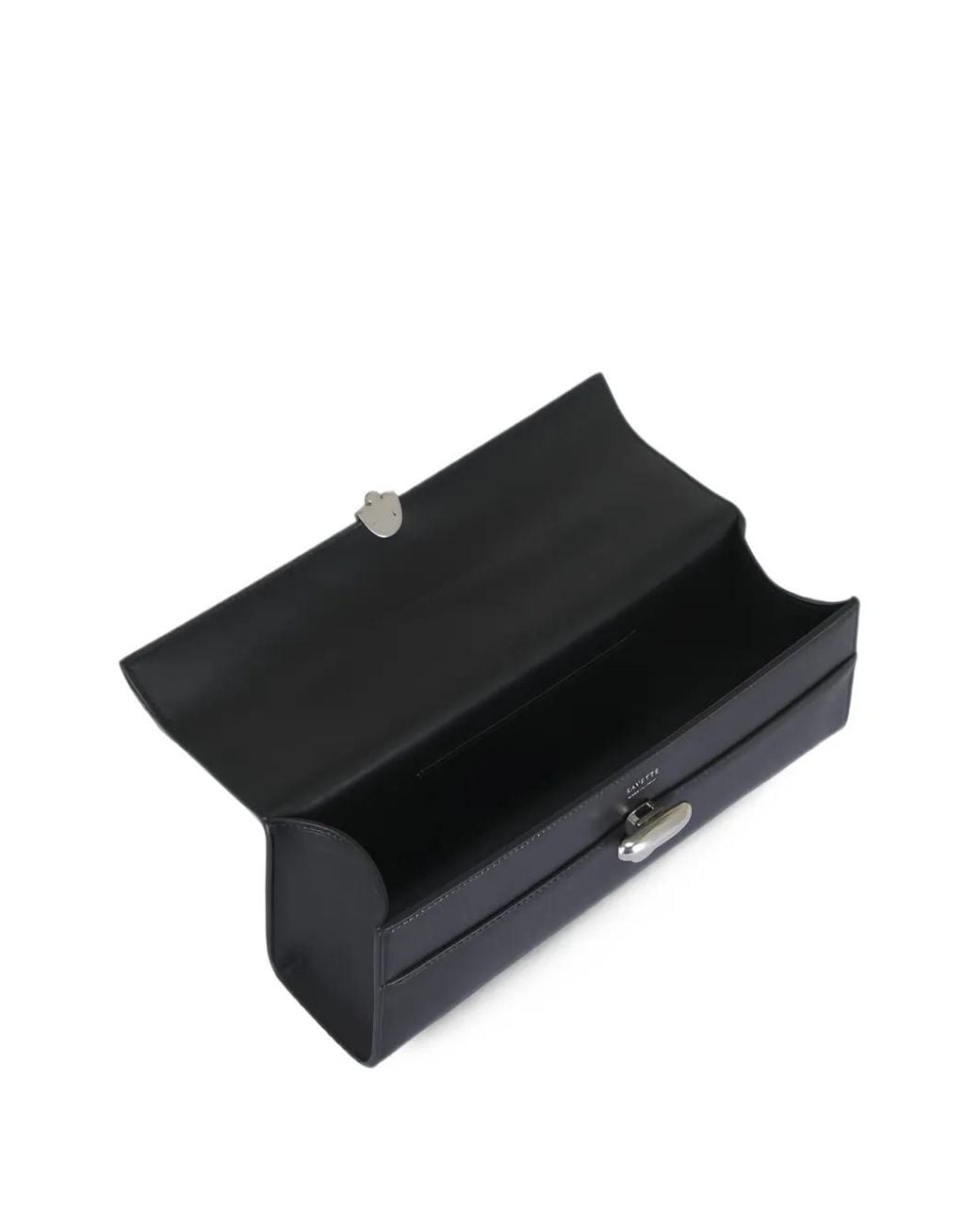 SAVETTE Black Leather Top-Handle Tote Bag
