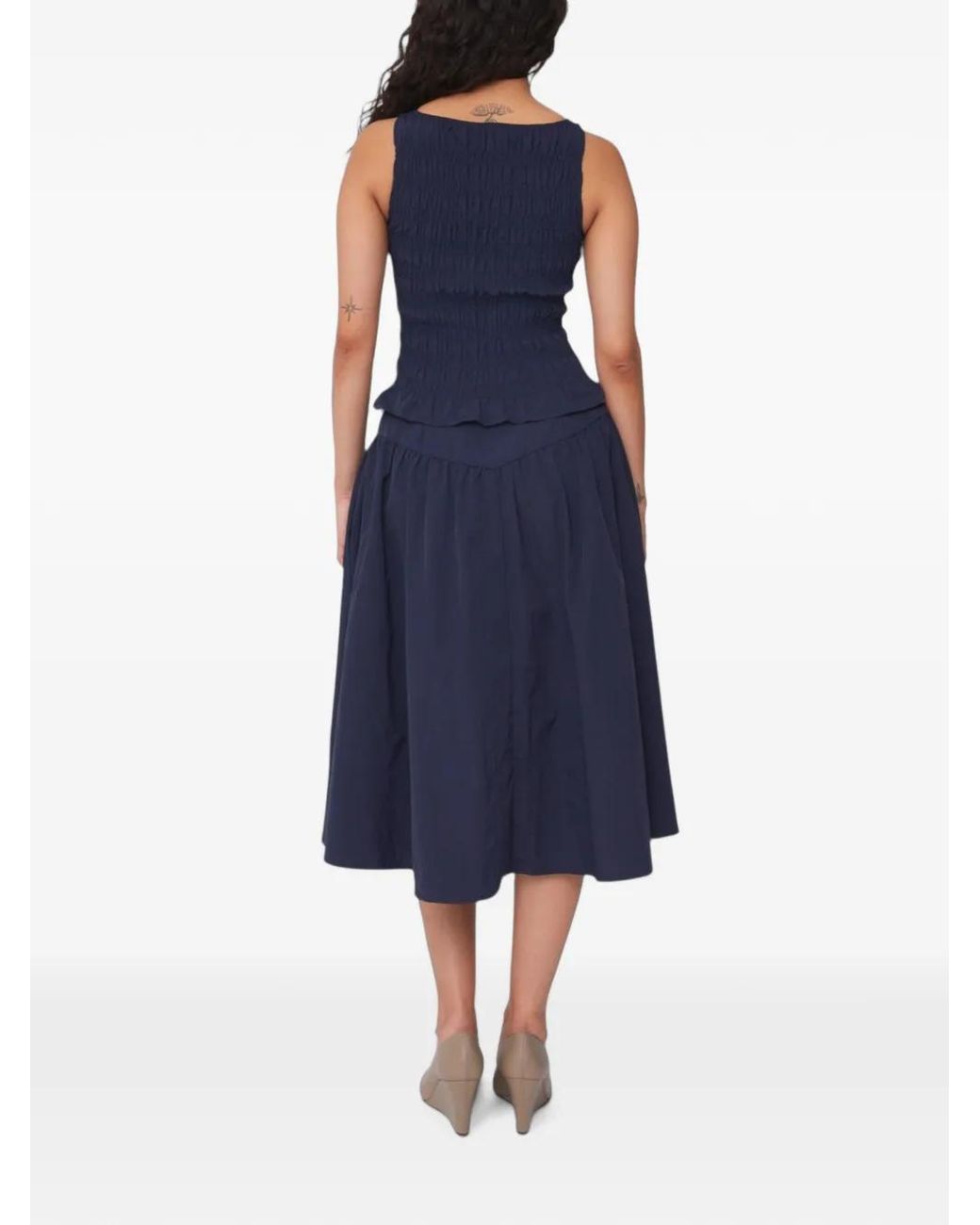 Peachy Den Blue Deba Midi Skirt