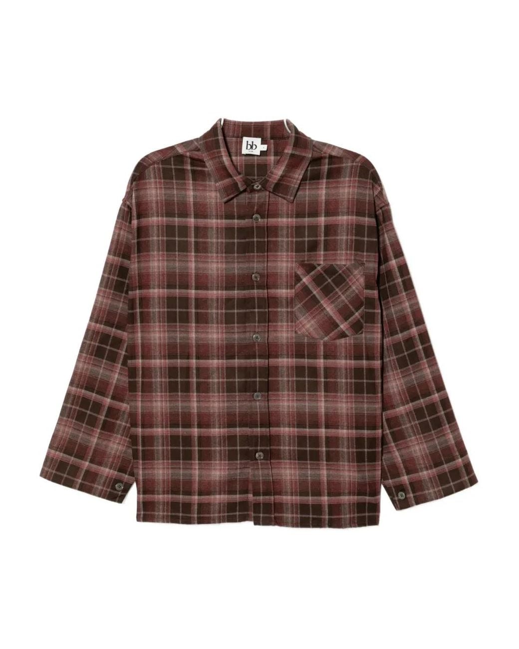 Camicia A Quadri di B+ AB in Brown