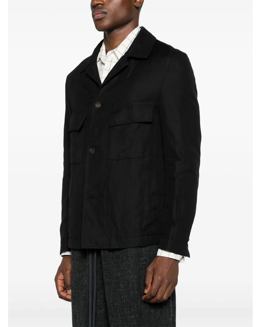Forme D'expression Black Postman Gabardine Jacket for men