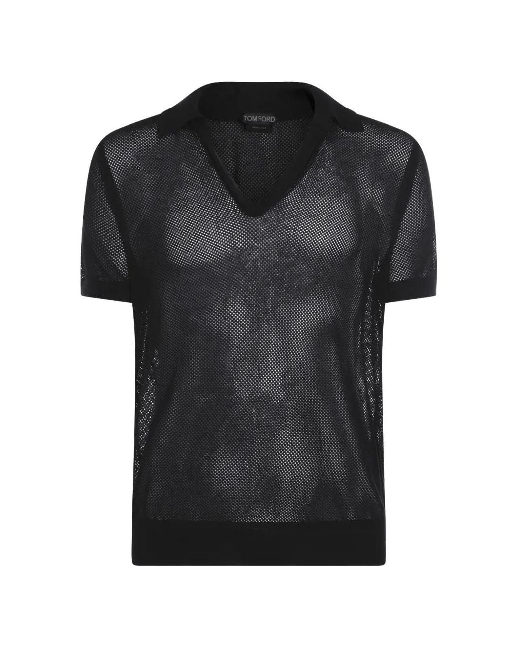 Tom Ford Black Short-Sleeves Polo Shirt for men