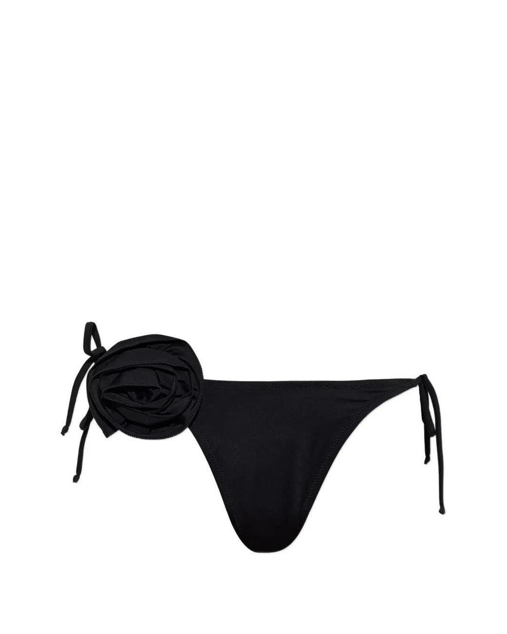 Moschino Black Floral-Detail Bikini Bottoms