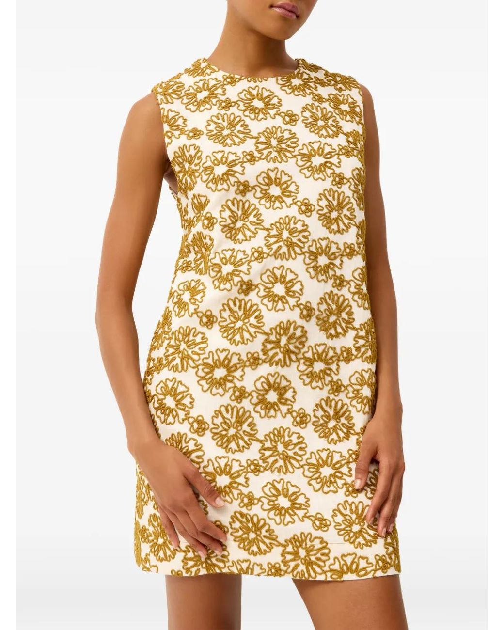 Marie Oliver Metallic Yvette Floral-Embroidered Dress
