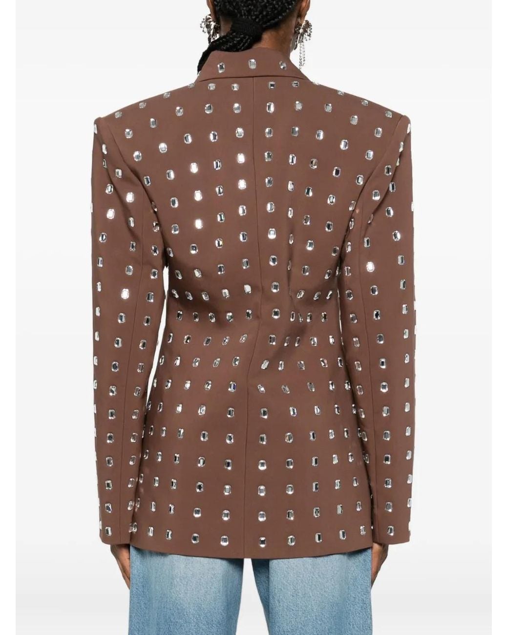GIUSEPPE DI MORABITO Brown Crystal-Embellished Blazer