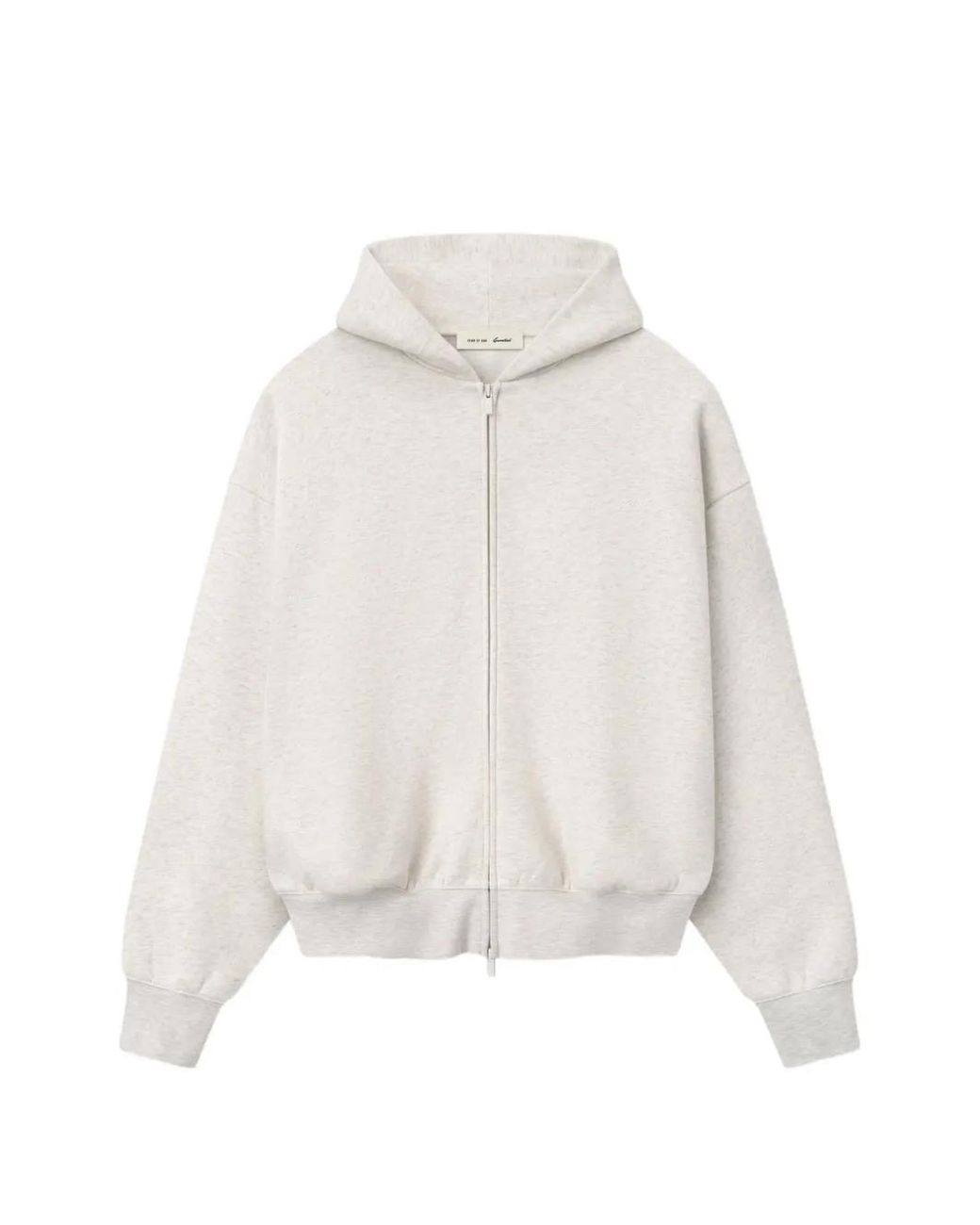 Fear Of God White Essentials Signature Classic Zip-Up Hoodie for men