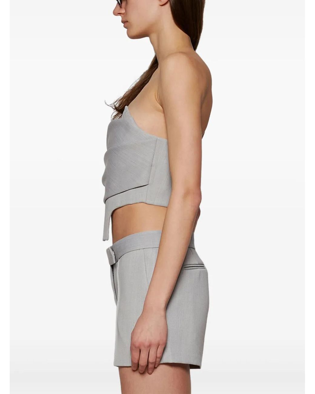 Alex Perry Gray Strapless Corset Top