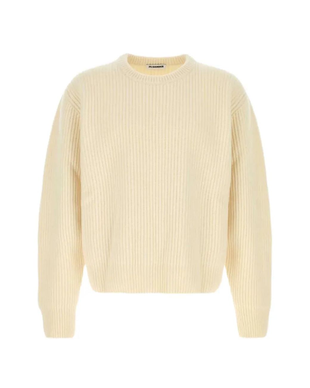 Jil Sander White Wool Crewneck Sweater for men