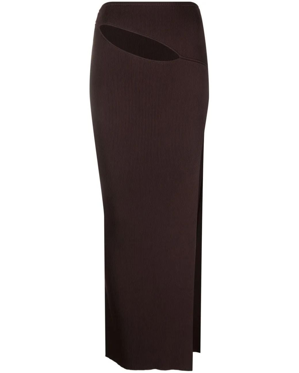 Christopher Esber Brown Slash-Detail Maxi Skirt