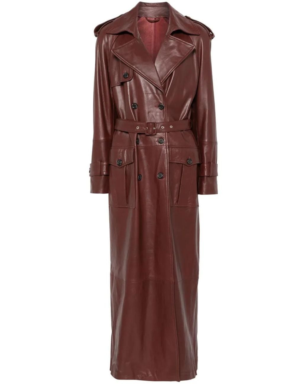 GIUSEPPE DI MORABITO Purple Leather Trench Coat