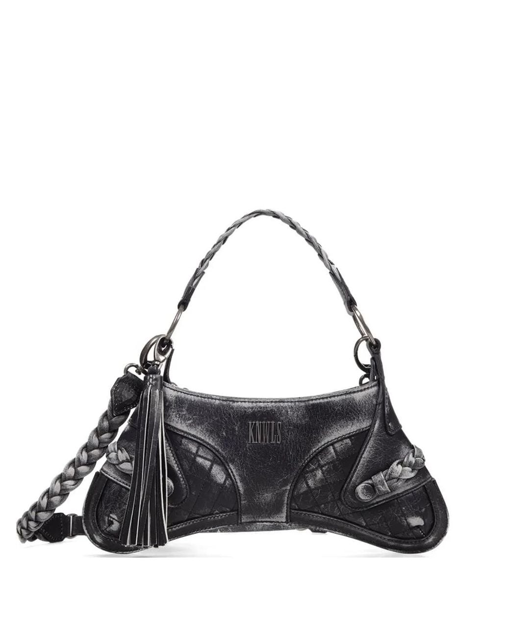 KNWLS Black Runde Schultertasche