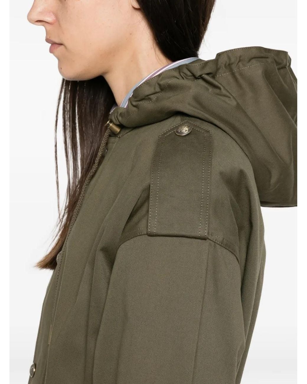 Nili Lotan Green Lucienne Hooded Drawstring Jacket