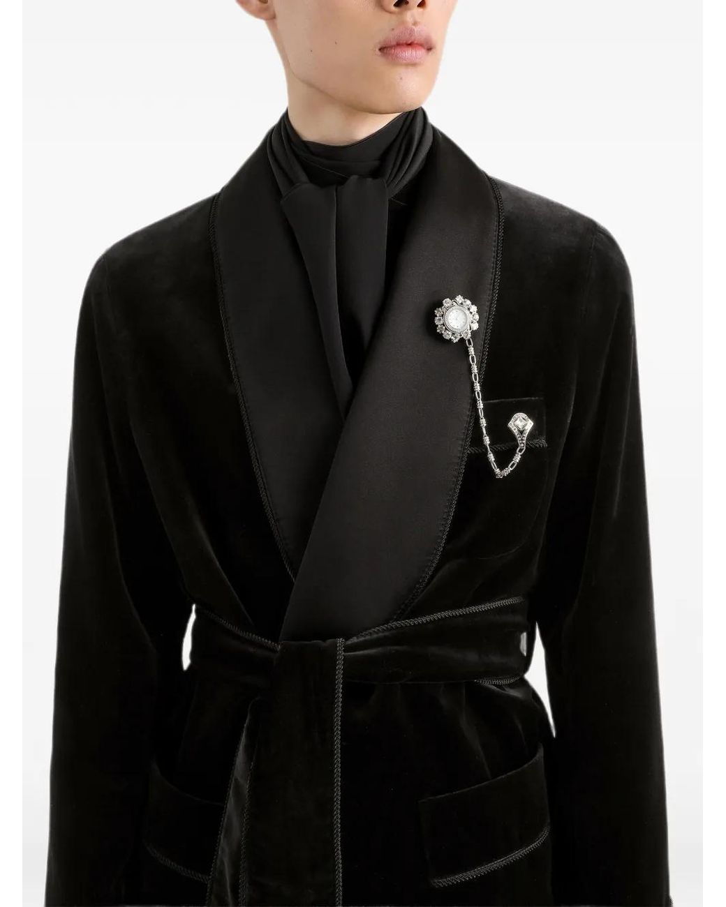 Dolce & Gabbana Black Velvet Sicilia Light Jacket for men