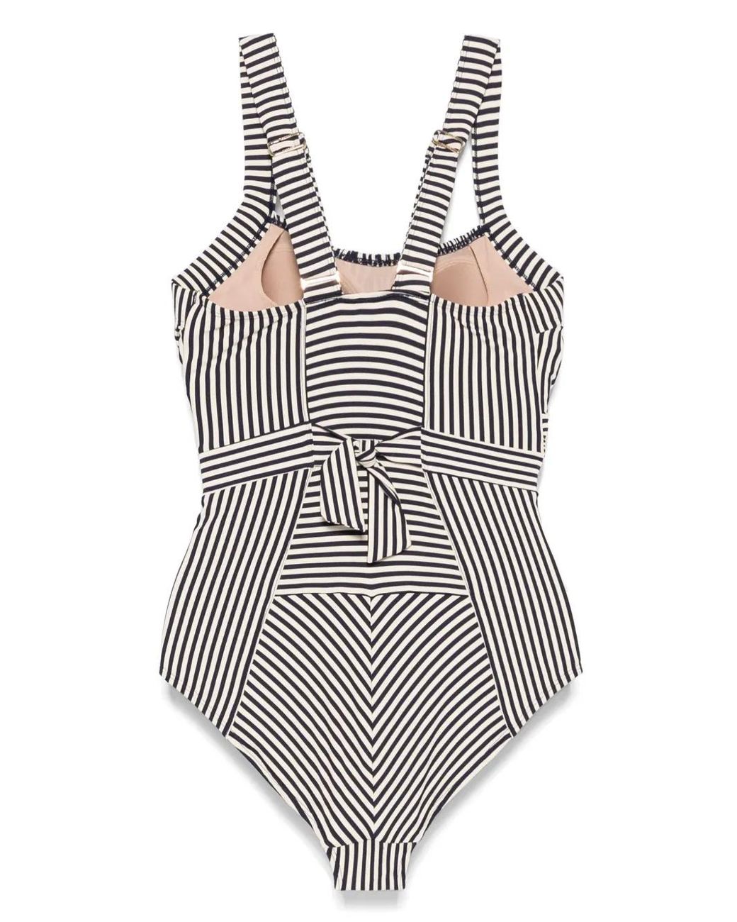 Marlies Dekkers Gray Striped Swimsuit
