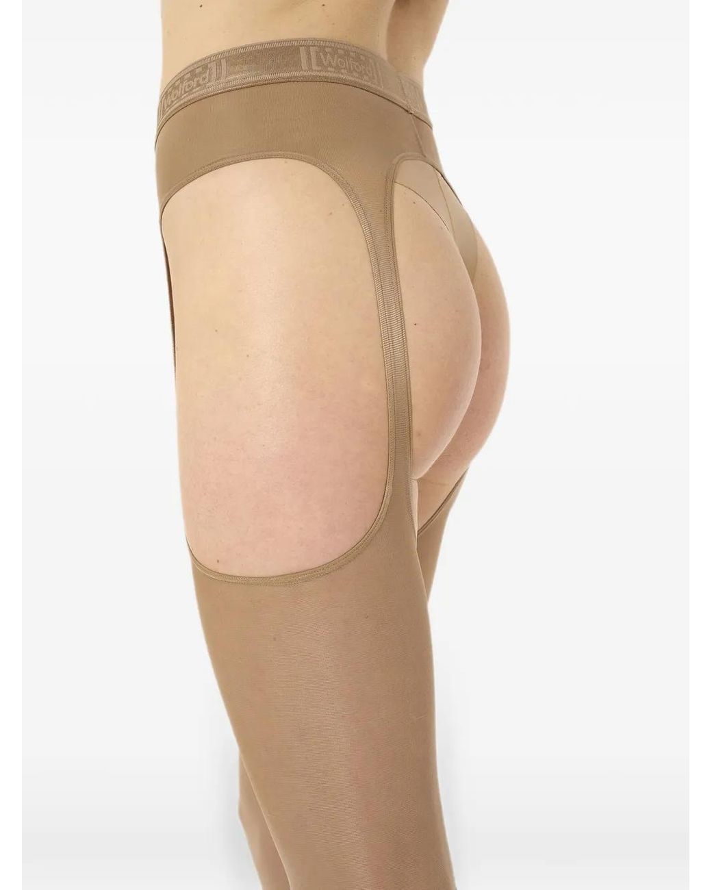 Wolford White Synergy 40 Cut-Out Tights
