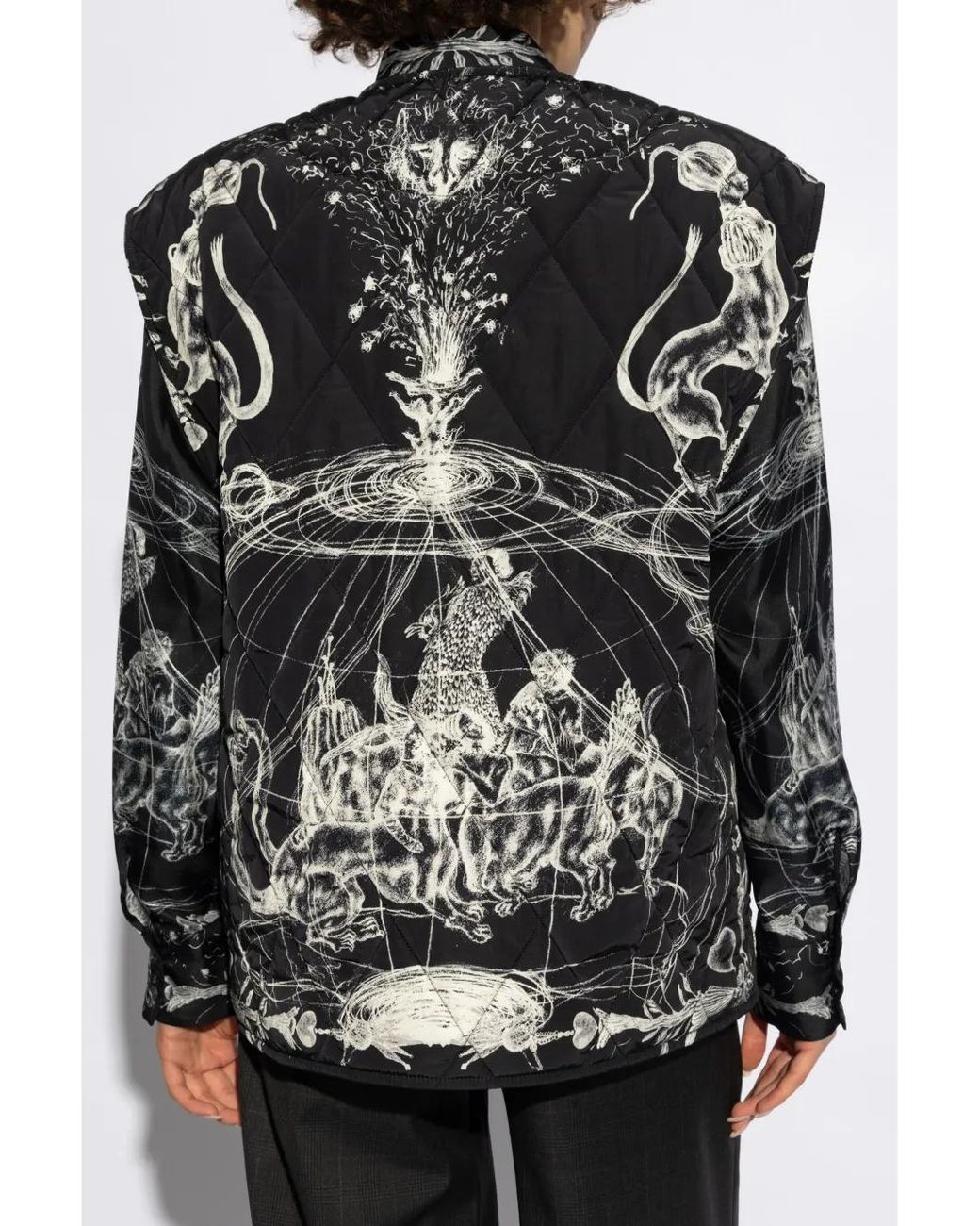 Fabiana Filippi Black Animal-Motifs Quilted Gilet