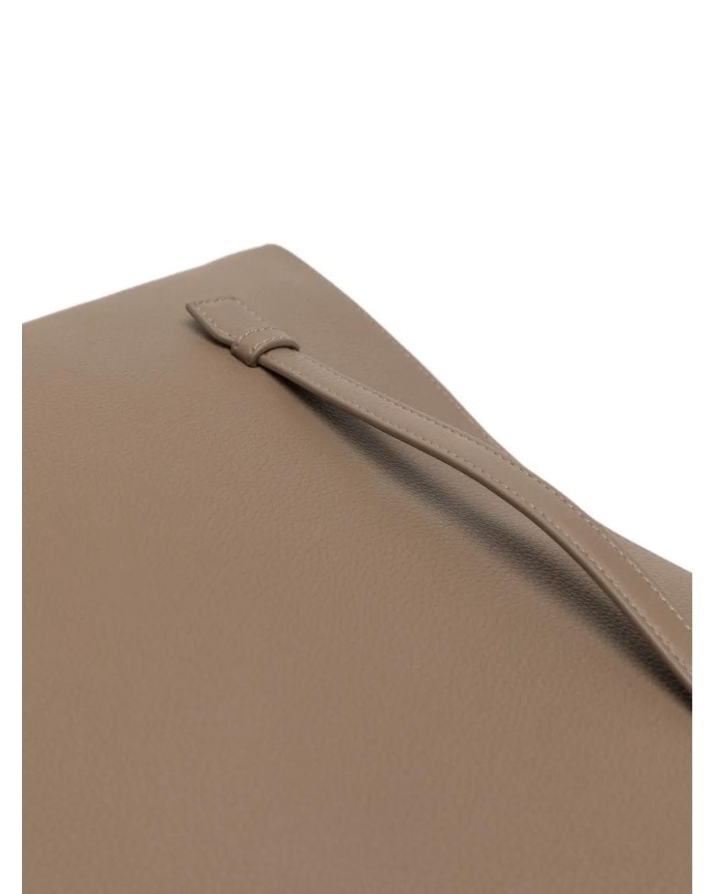 Loro Piana Brown Extra Pouch A4 Pebbled Leather Clutch Bag for men