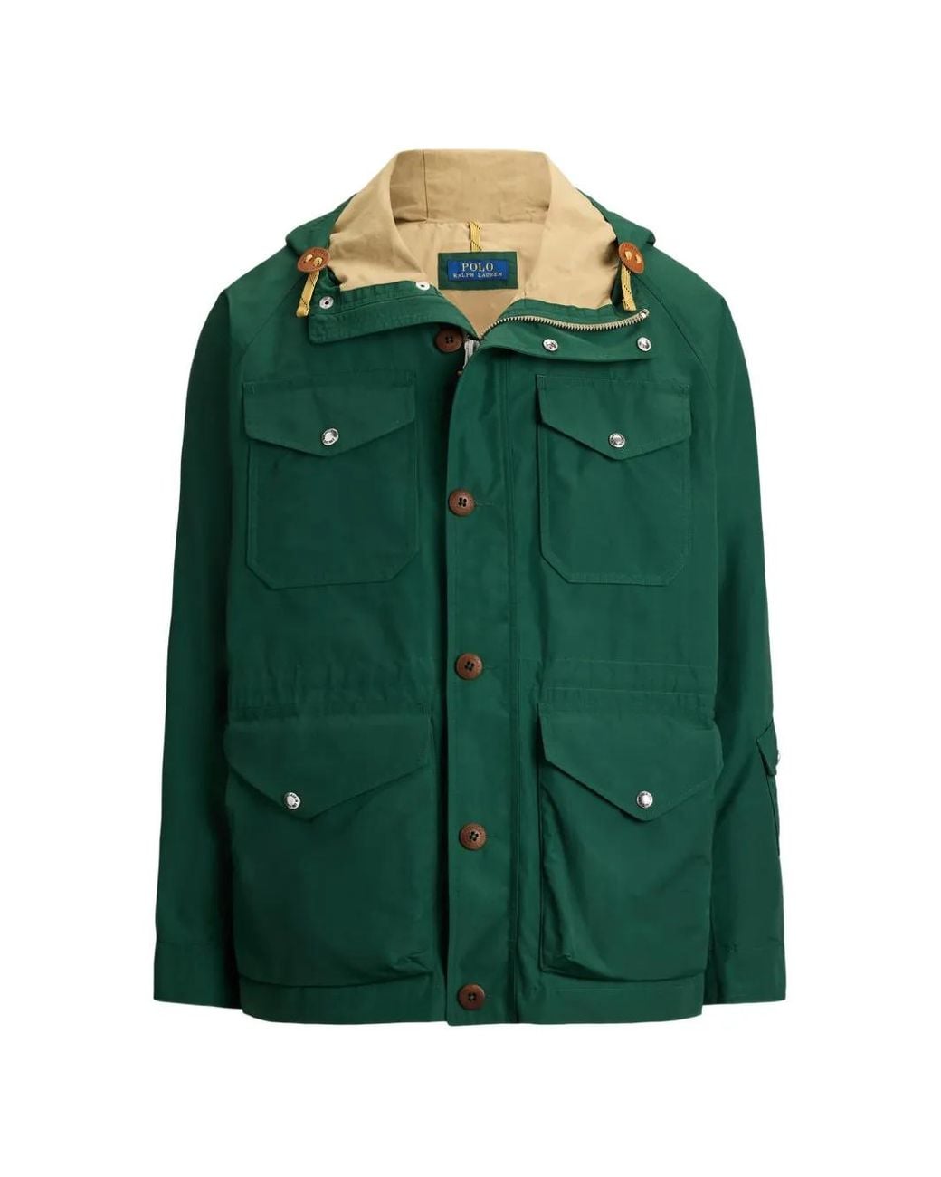 Polo Ralph Lauren Green Hooded Multi-Pocket Coat for men