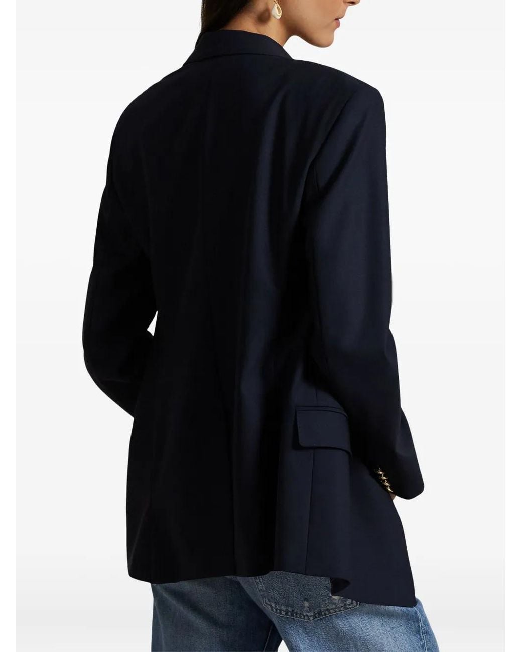 Polo Ralph Lauren Blue Double-Breasted Wool Blend Blazer