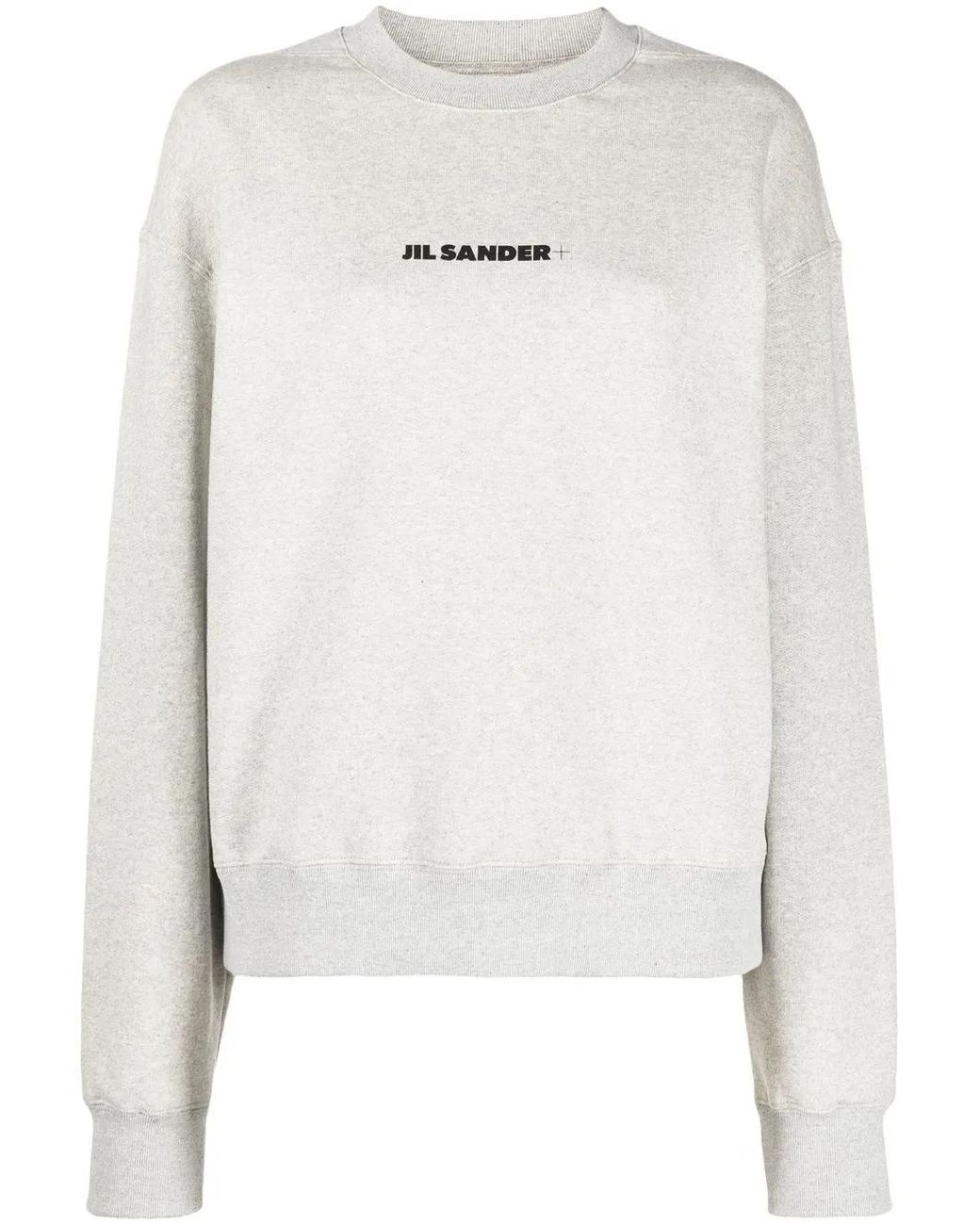 Jil Sander White Logo Cotton Sweatshirt