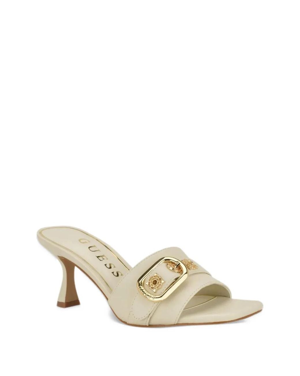 Guess Metallic Ivory Dittara Heeled Sandals
