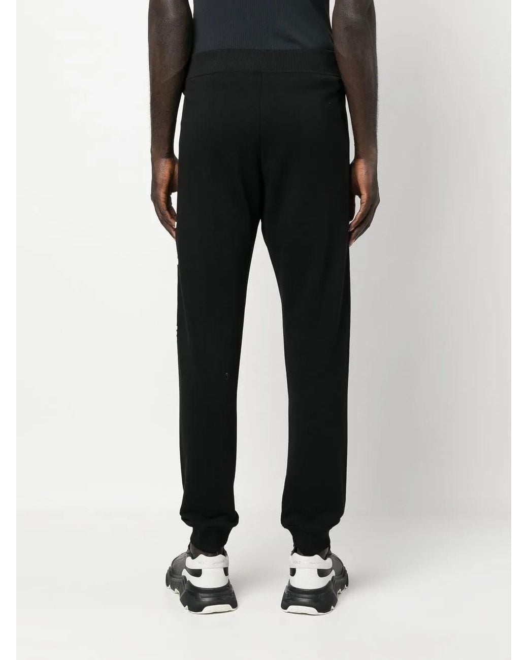 Just Cavalli Black Logo-Print Cotton Track Pants for men