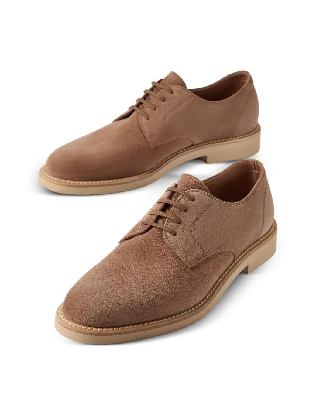 Brunello Cucinelli Brown Suede Lace-Up Shoes for men