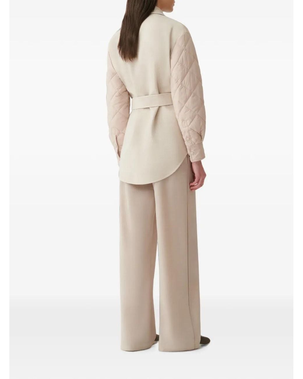 Fabiana Filippi Natural Diamond-Quilted Belted Jacket