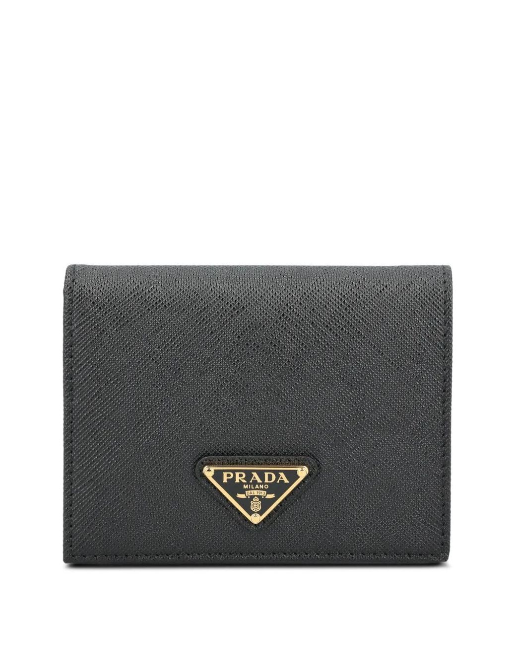 Prada Gray Small Saffiano Leather Wallet